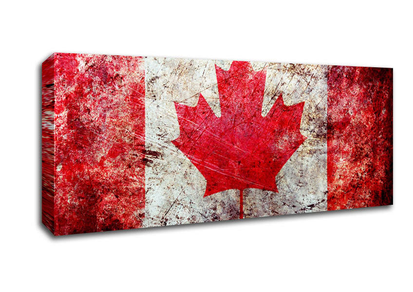 Canada Flag Grunge Canvas Wall Art