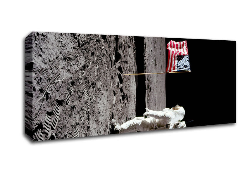 Buzz Salutes The American Flag Canvas Wall Art