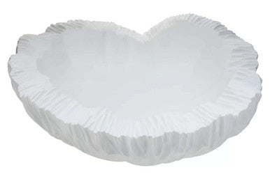 Broc Curved Textured White Bowl