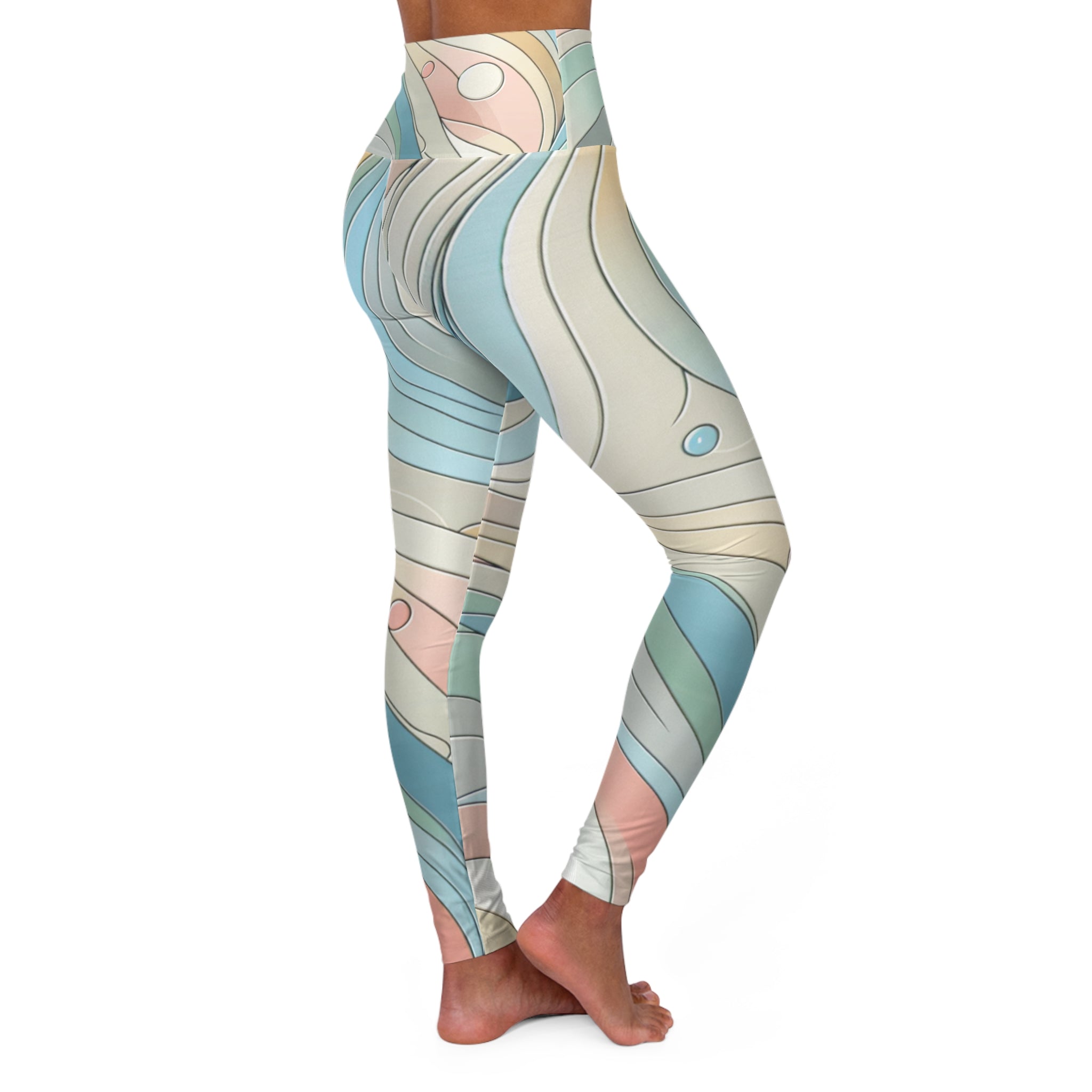 Dazzling Dreams Studio Modern Pastel Leggings - Elegant Abstract Design for Stylish Comfort
