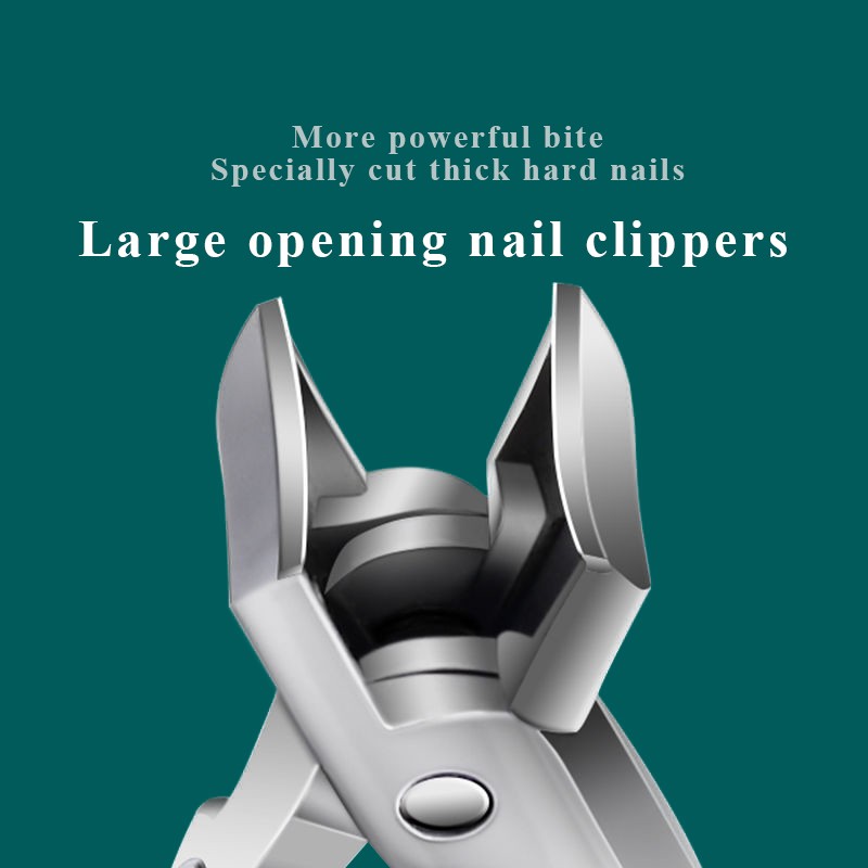 Splash Resistant Stainless Steel Nail Clippers With Large Openings
