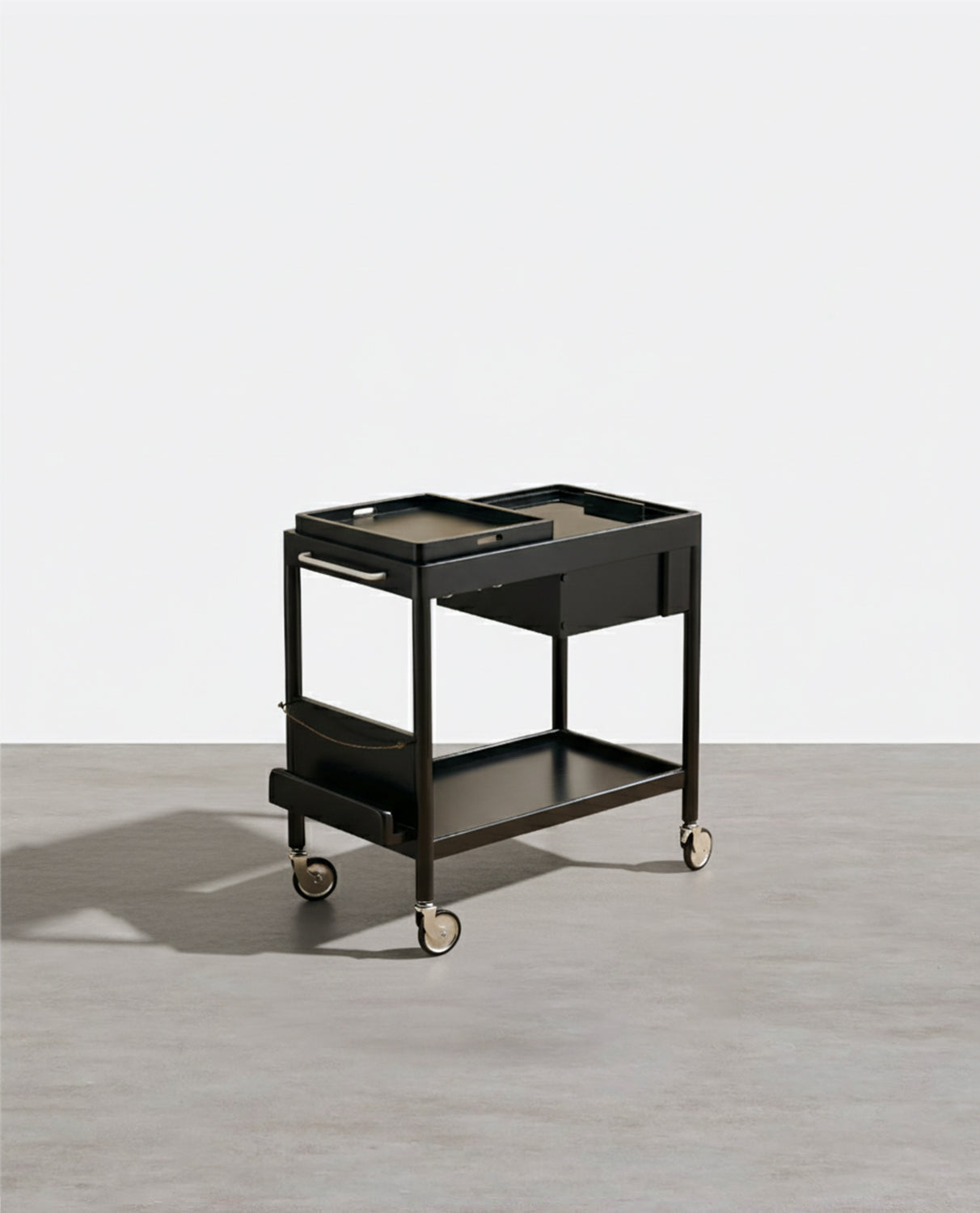 Orion With Magazine Rack Side Table With Trolleys