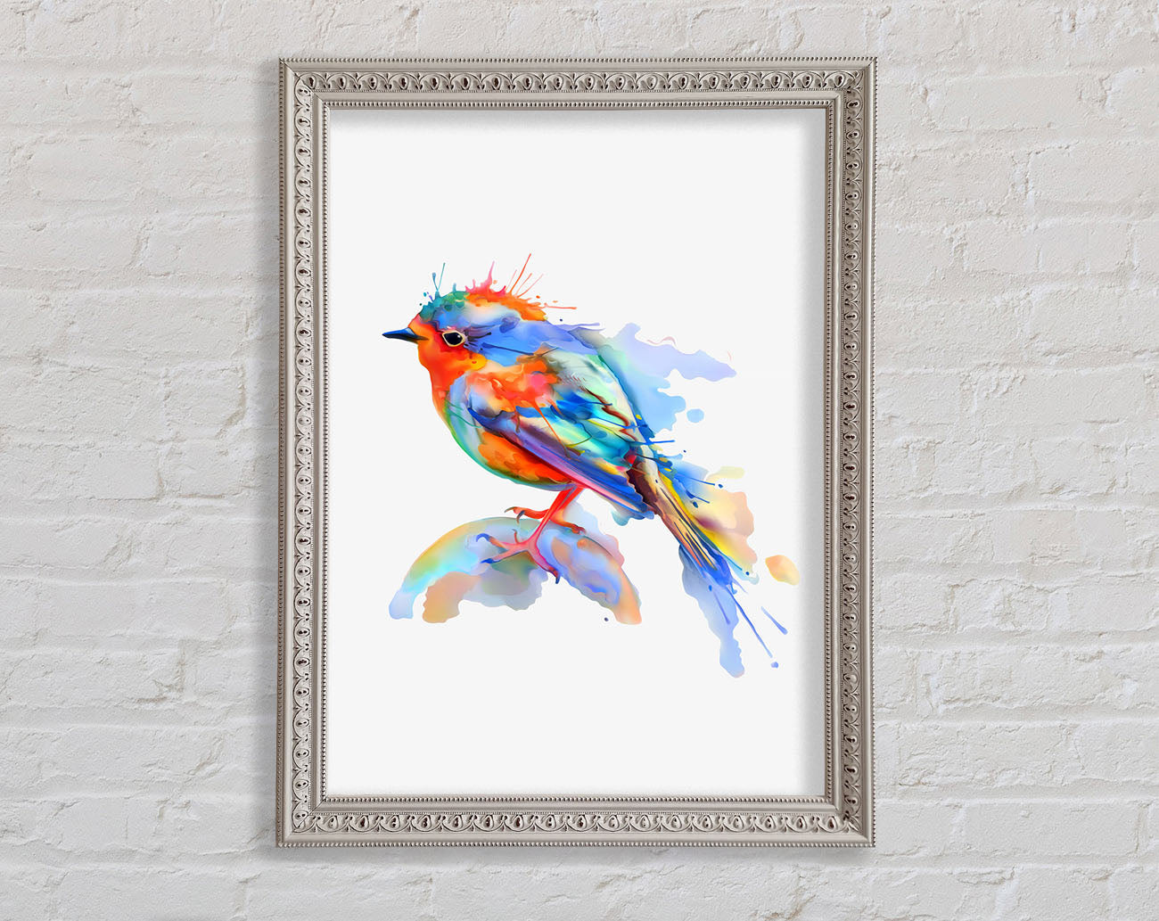 Colourful Robin Framed Wall Art