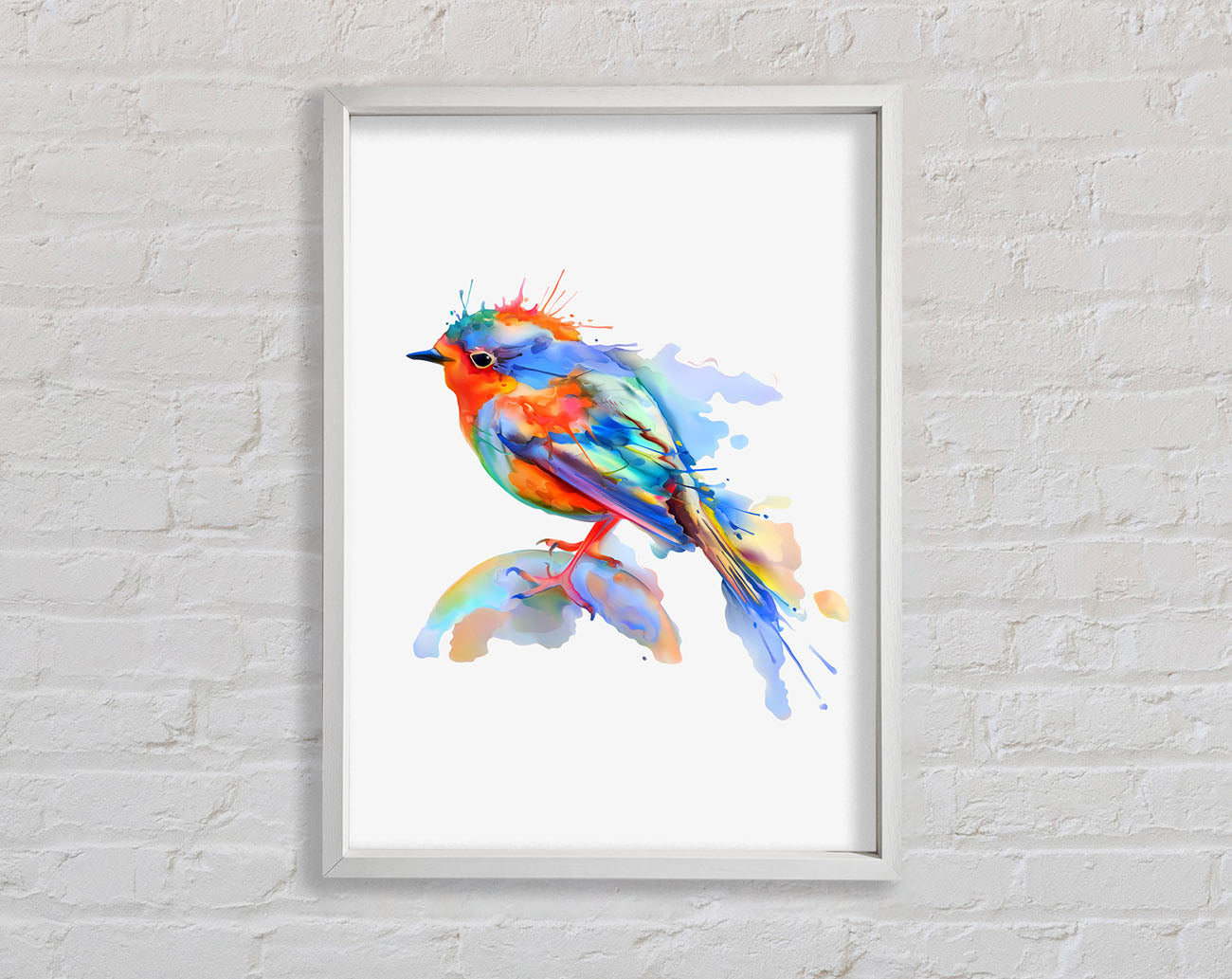 Colourful Robin Framed Wall Art