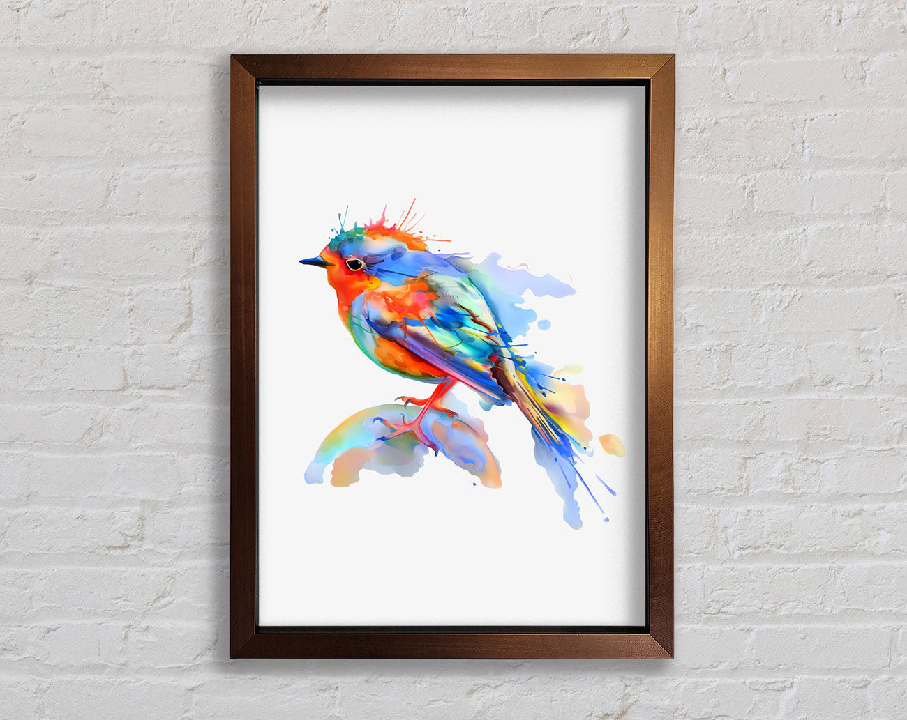 Colourful Robin Framed Wall Art
