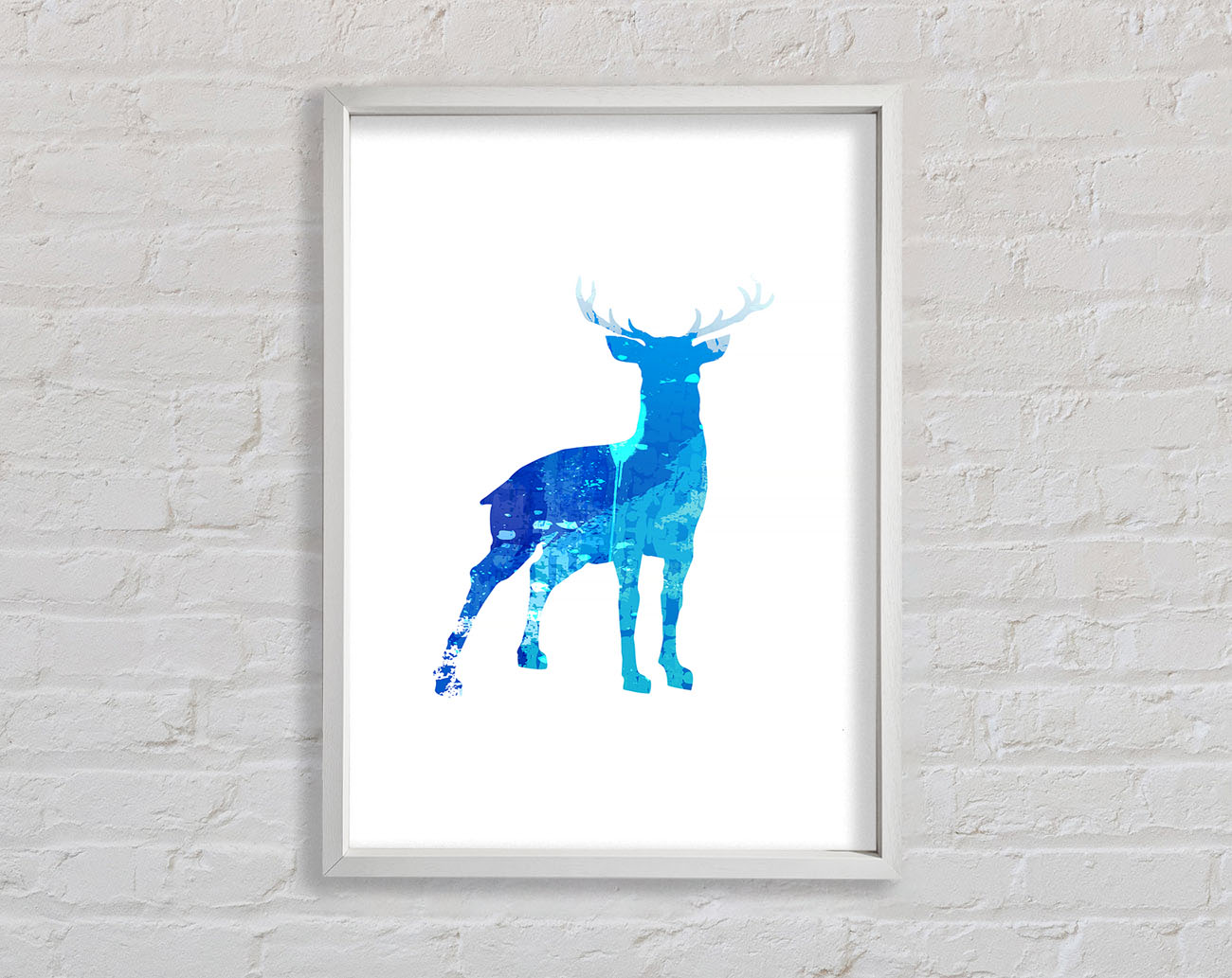 Blue Stag Framed Wall Art