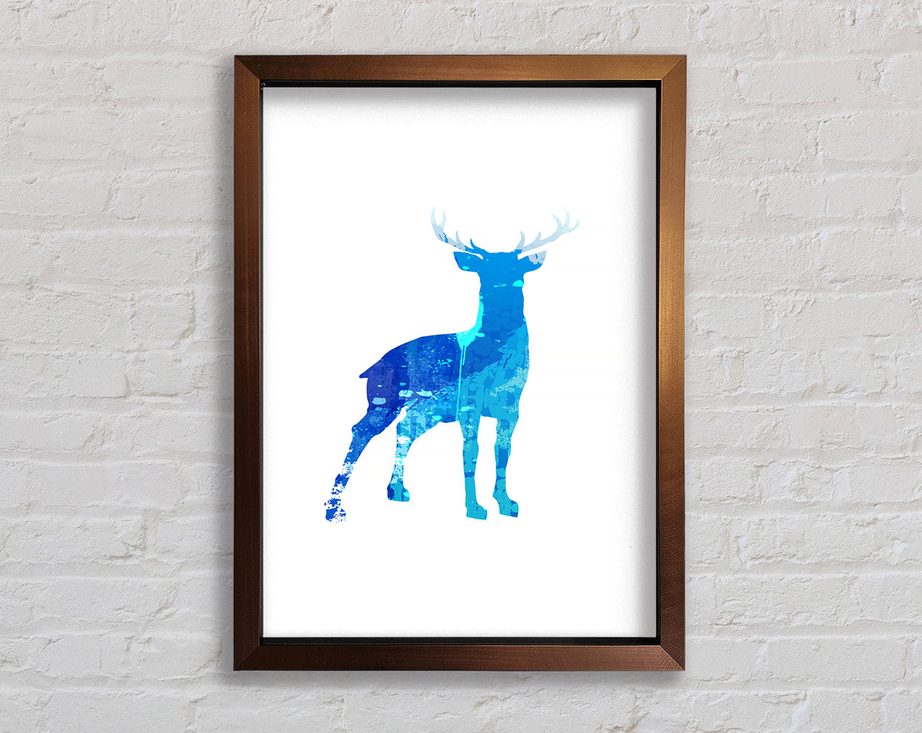 Blue Stag Framed Wall Art