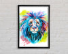 Blue Mained Lion Framed Wall Art