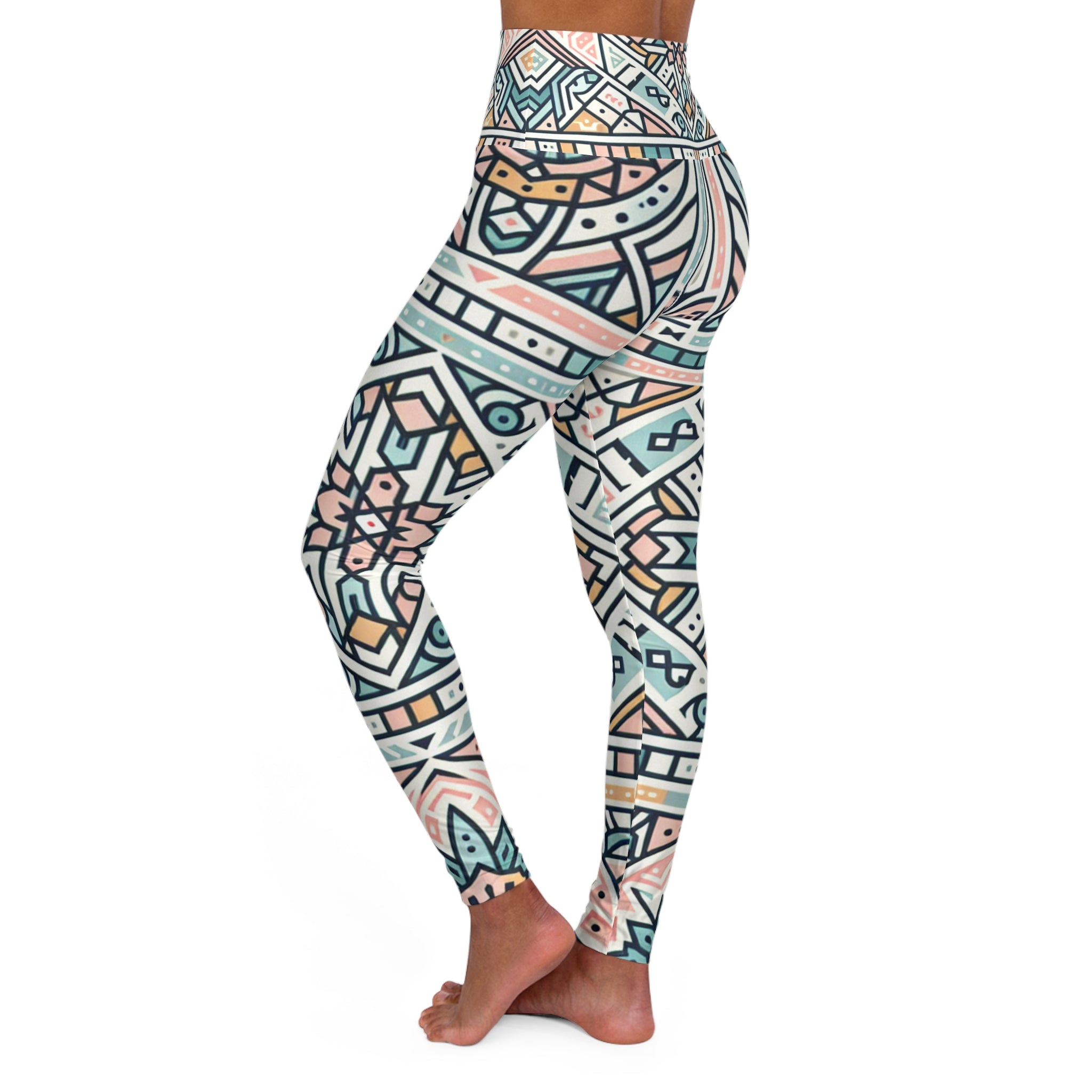 Dazzling Dreams Studio Modern Pattern Design Pastel Leggings - Chic Fitness Essential