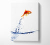 Jumping Goldfish Canvas Wall Art