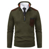 Pullover Men Sweater Thick Polo Shirts Korean Half Zipper Cold Blouse Stand Collar Autumn Winter Outerwear Luxury Cloth