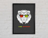 Cool Lion Glasses Framed Wall Art