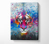 Rainbow Tiger Face Canvas Wall Art