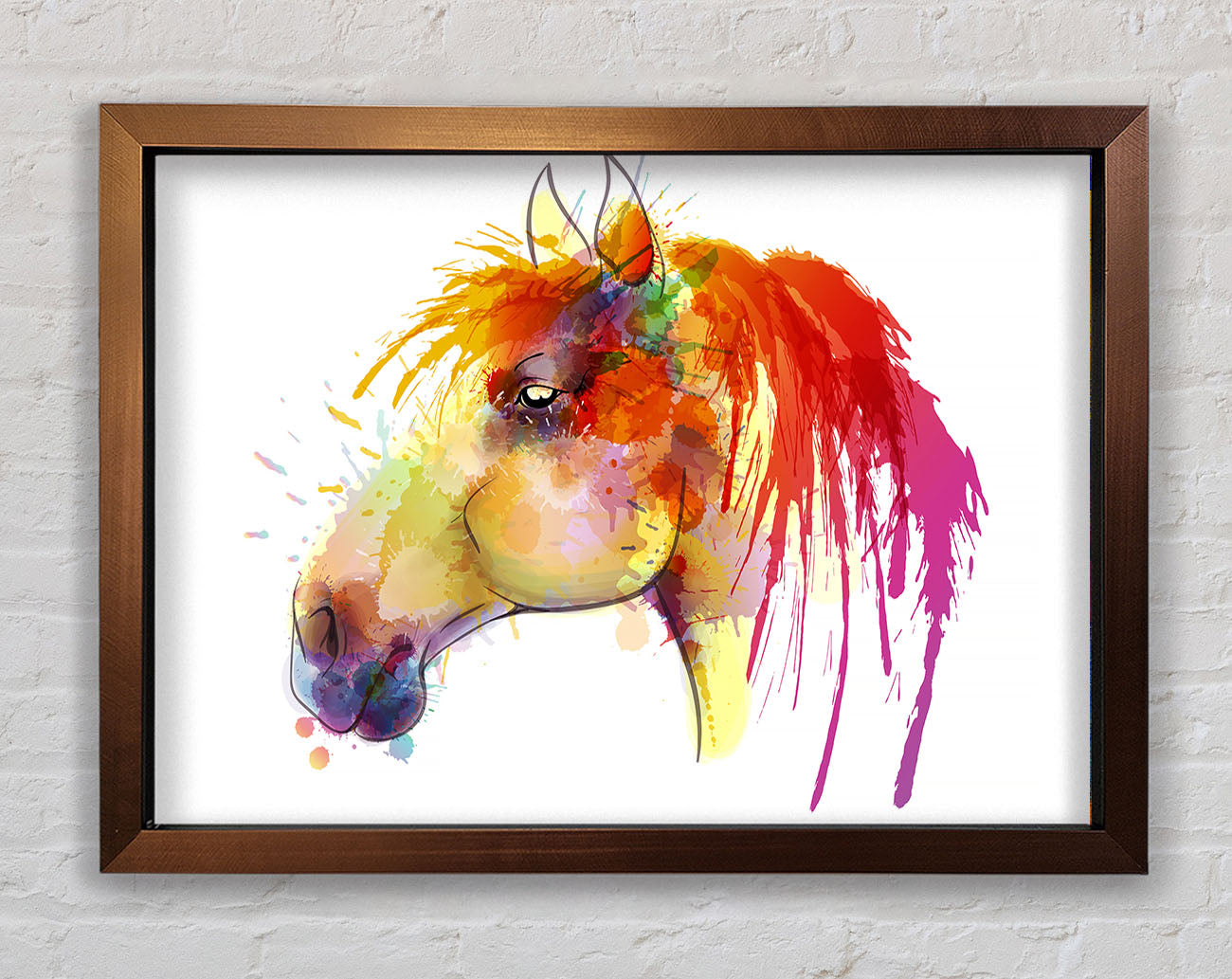 Beautiful Rainbow Horse Framed Wall Art