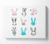 Rabbit Faces Canvas Wall Art