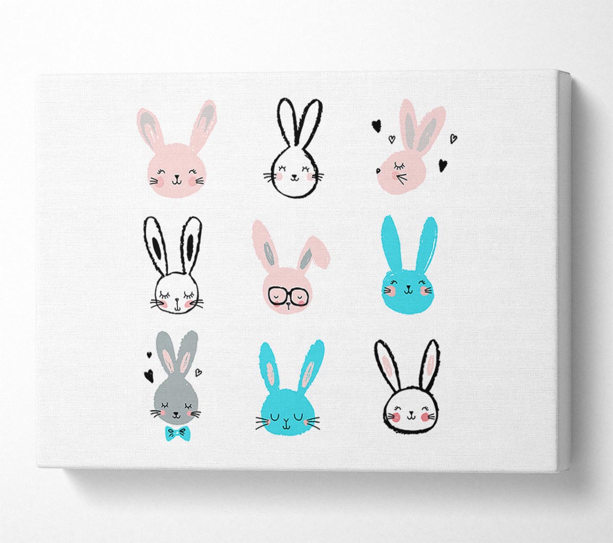 Rabbit Faces Canvas Wall Art