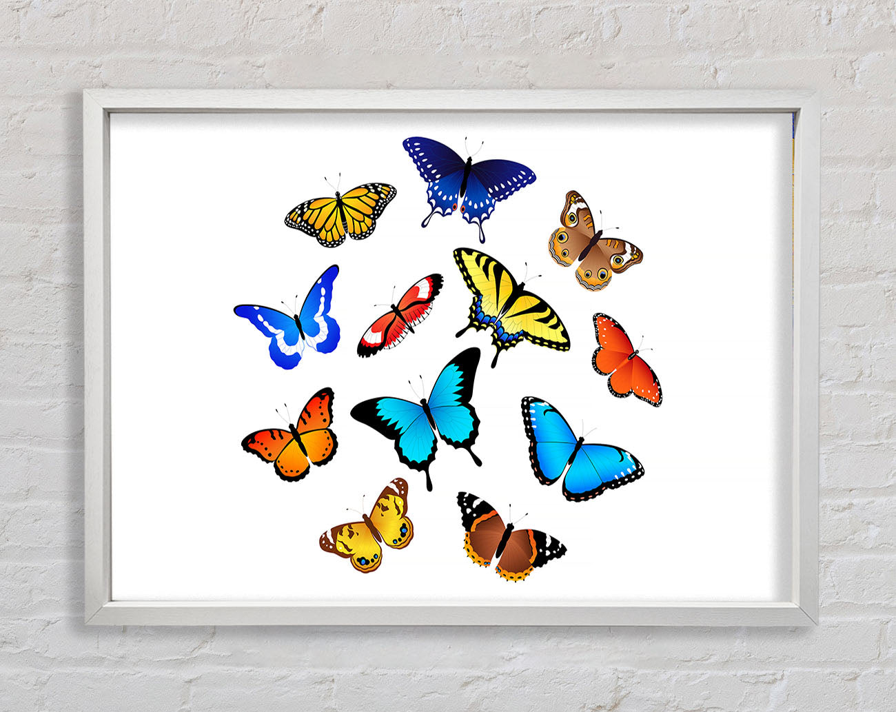 Colourful Butterflies Framed Wall Art