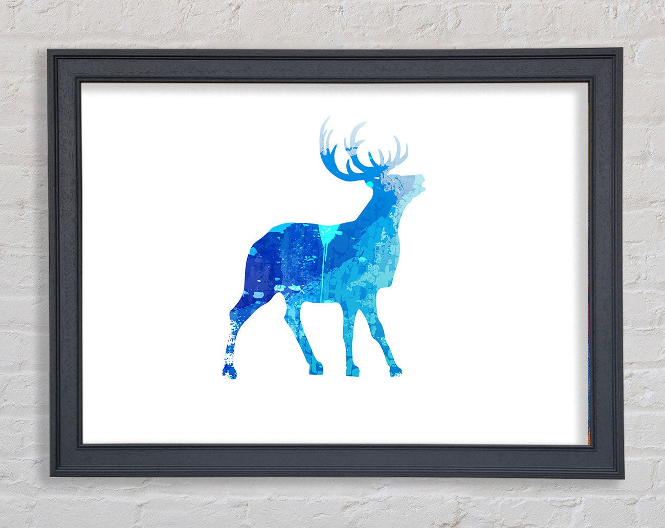 Blue Stag Calling Framed Wall Art