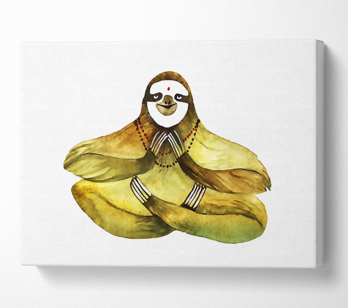 Meditating Sloth Canvas Wall Art