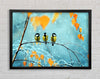 Blue Tit Birds Winter Framed Wall Art