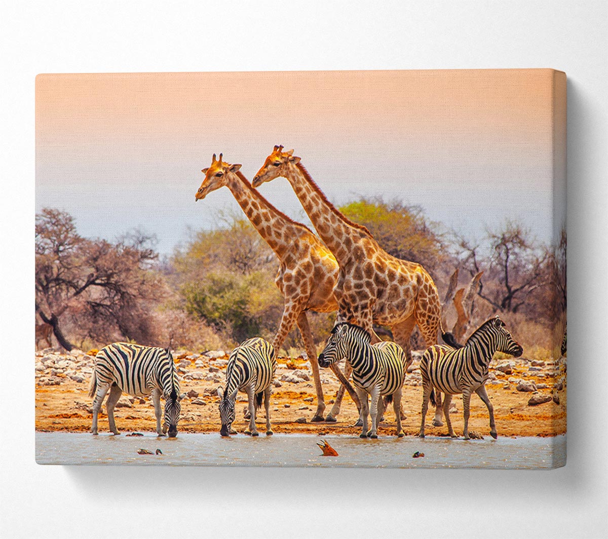 Safari Watering hole Canvas Wall Art