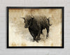Bull Charging Framed Wall Art