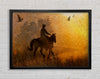 Cowboy Sunset Framed Wall Art