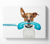 Terrier Dog Phone Call Canvas Wall Art