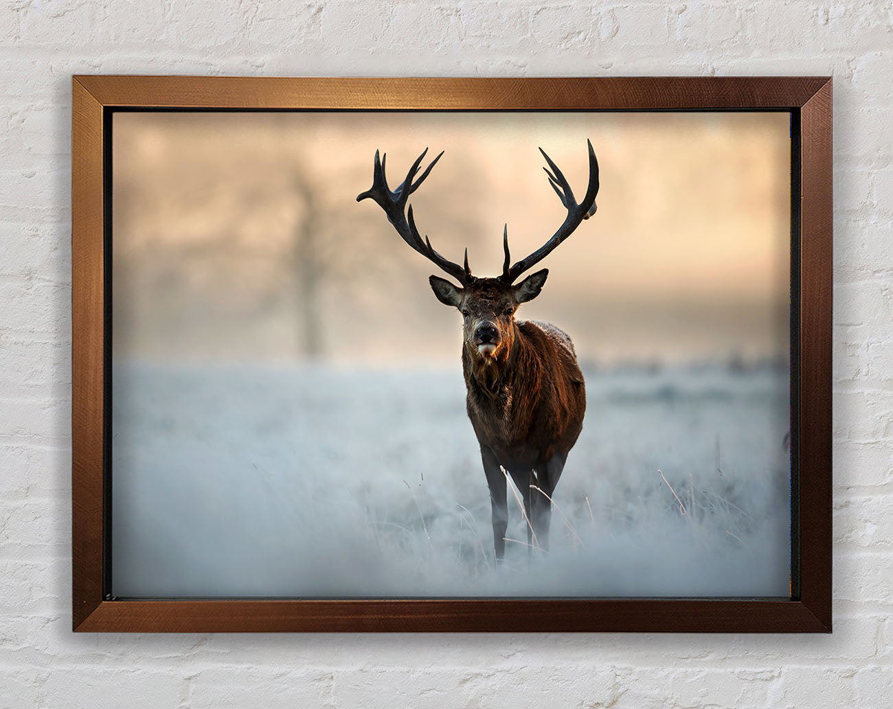 Beautiful Winter Stag Framed Wall Art