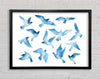 Blue Doves Framed Wall Art