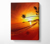 Ocean Sunset Palm Canvas Wall Art