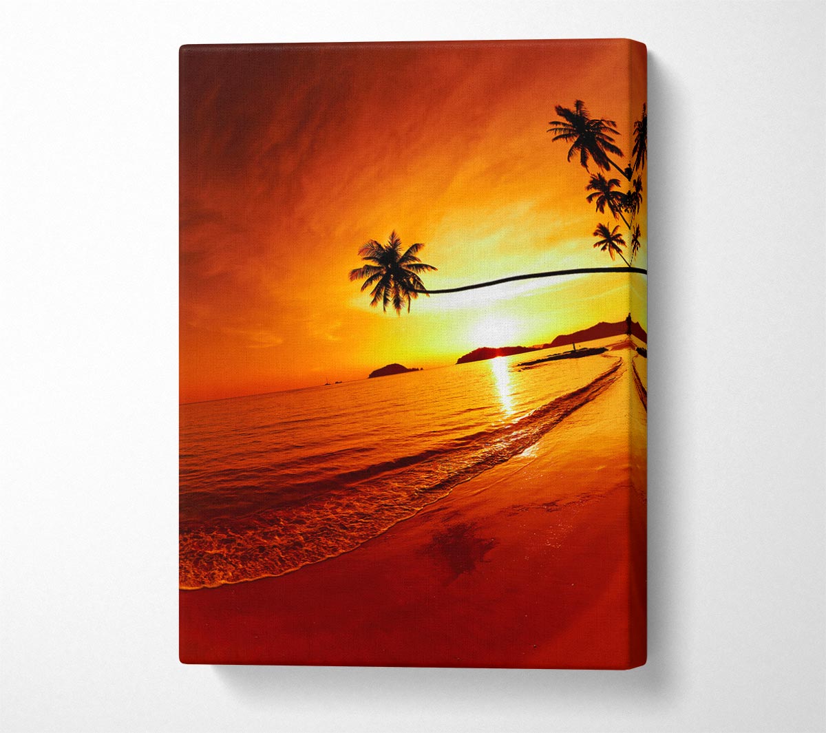 Ocean Sunset Palm Canvas Wall Art