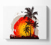 Impressionist Palm Tree Sun Canvas Wall Art