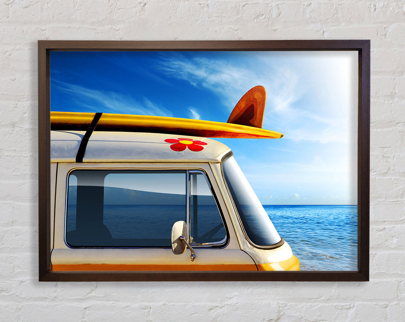 Camper Van Ready For The Waves Framed Wall Art