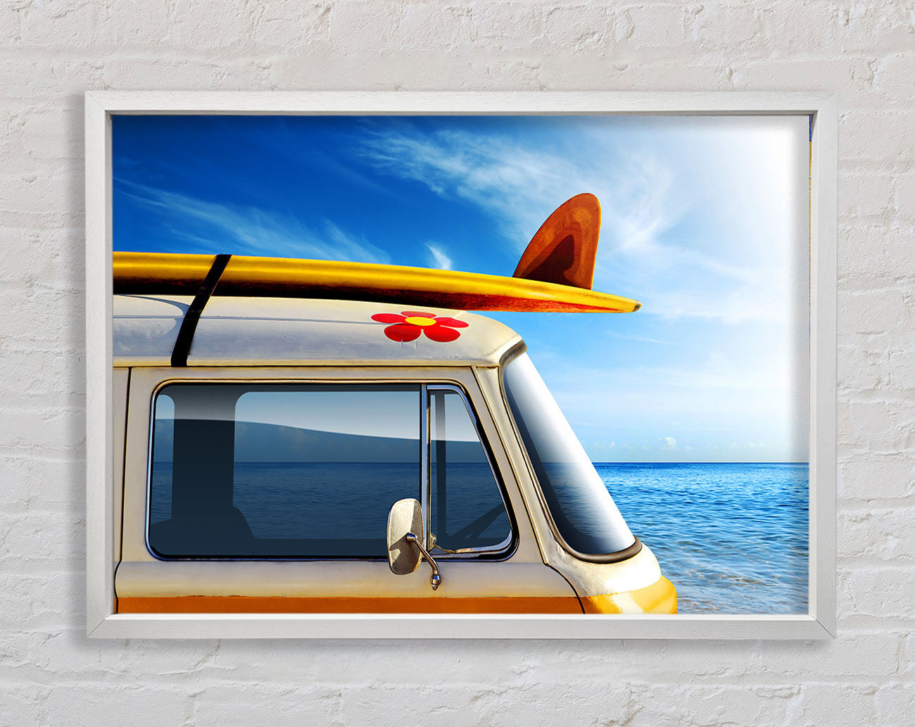Camper Van Ready For The Waves Framed Wall Art