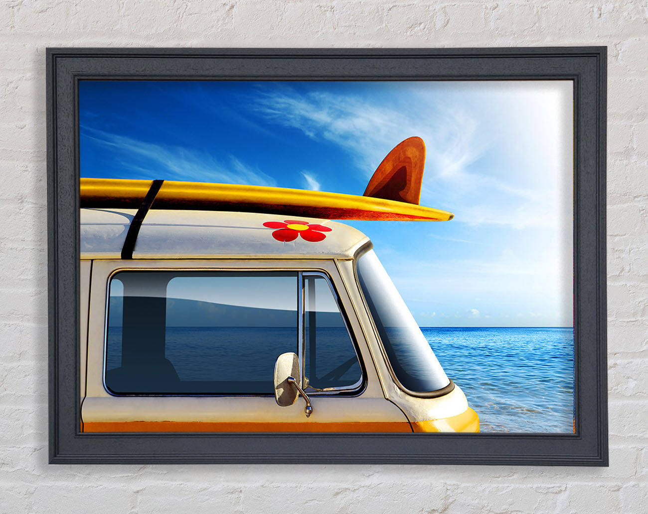 Camper Van Ready For The Waves Framed Wall Art