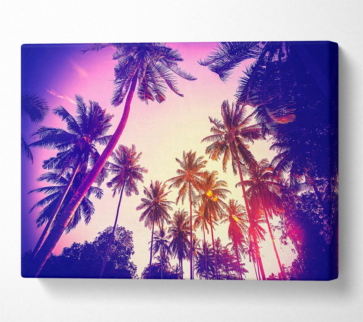 Palm Tree Glow Canvas Wall Art