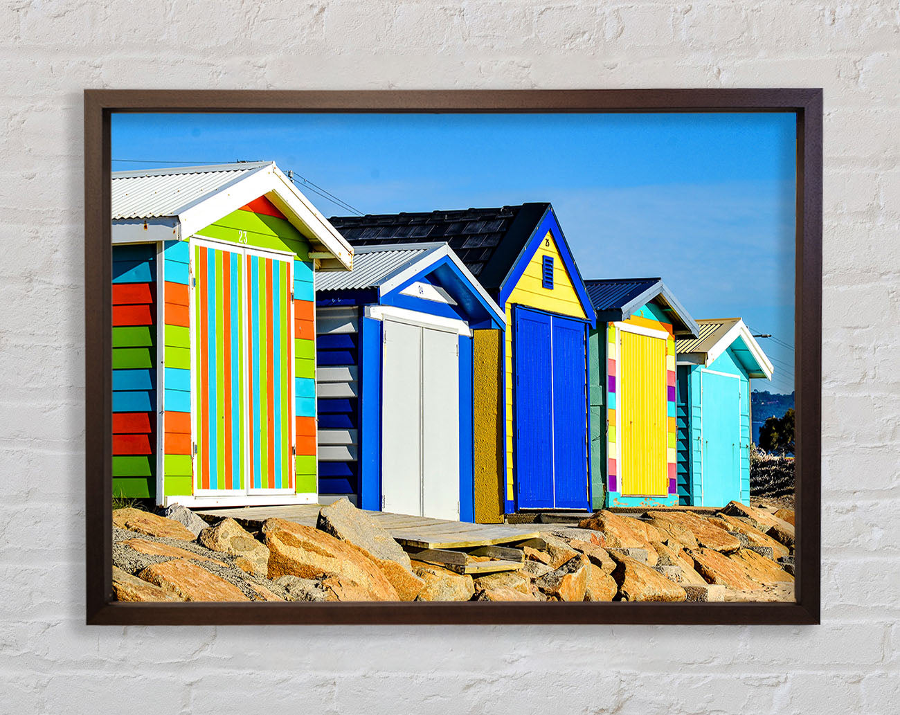 Beach Hut Rocks Framed Wall Art