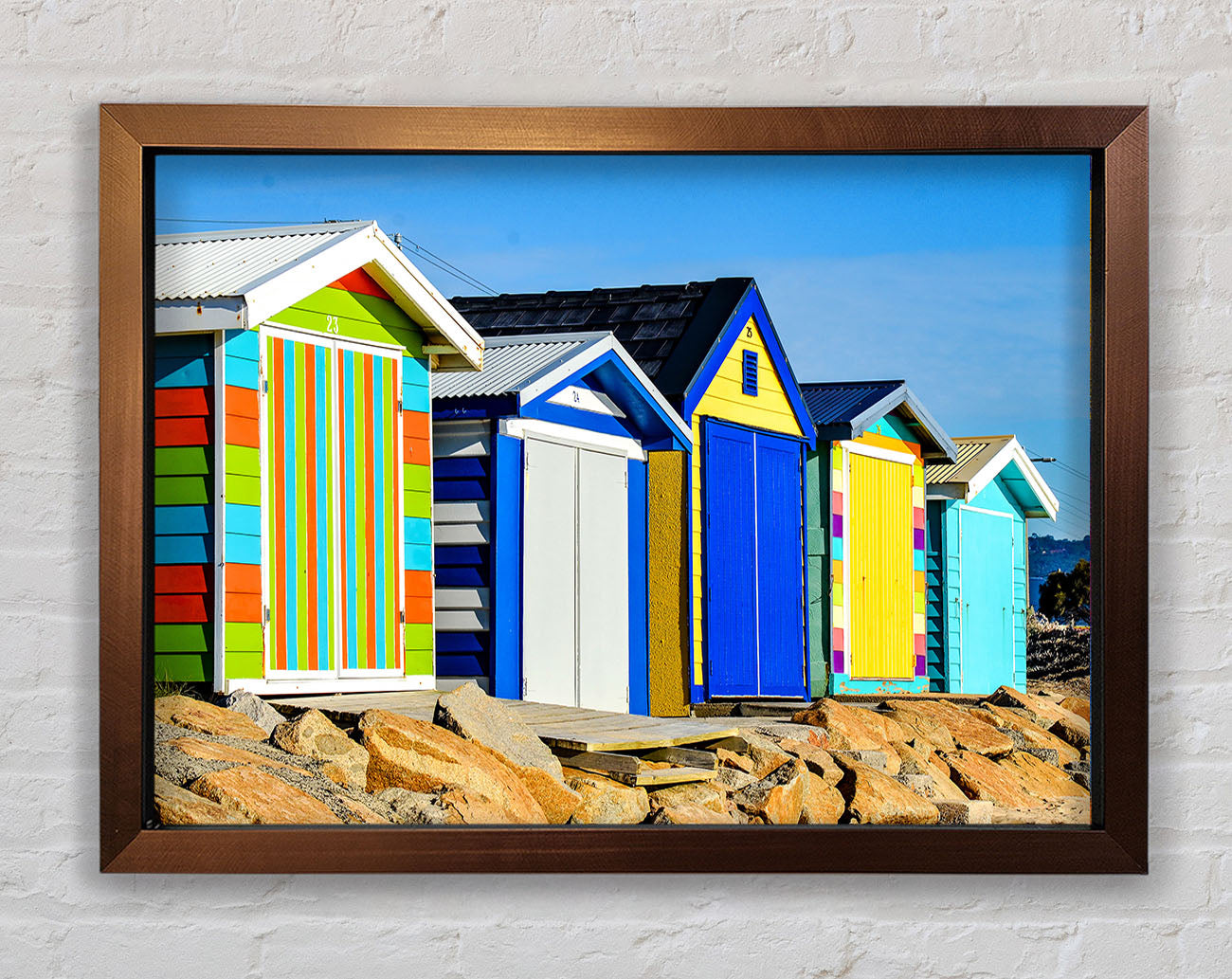 Beach Hut Rocks Framed Wall Art
