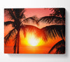 Sun Between The Palm Trees Canvas Wall Art