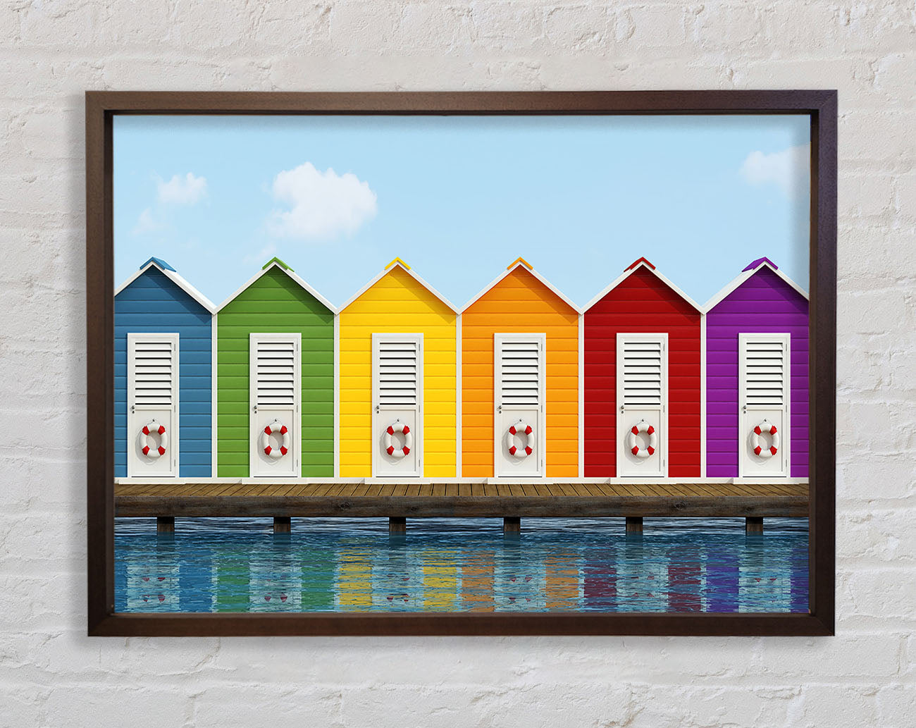 Beach Hut Ocean Framed Wall Art