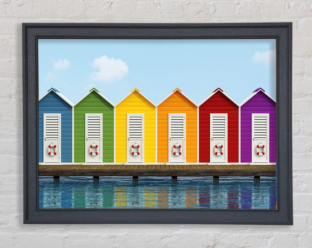 Beach Hut Ocean Framed Wall Art