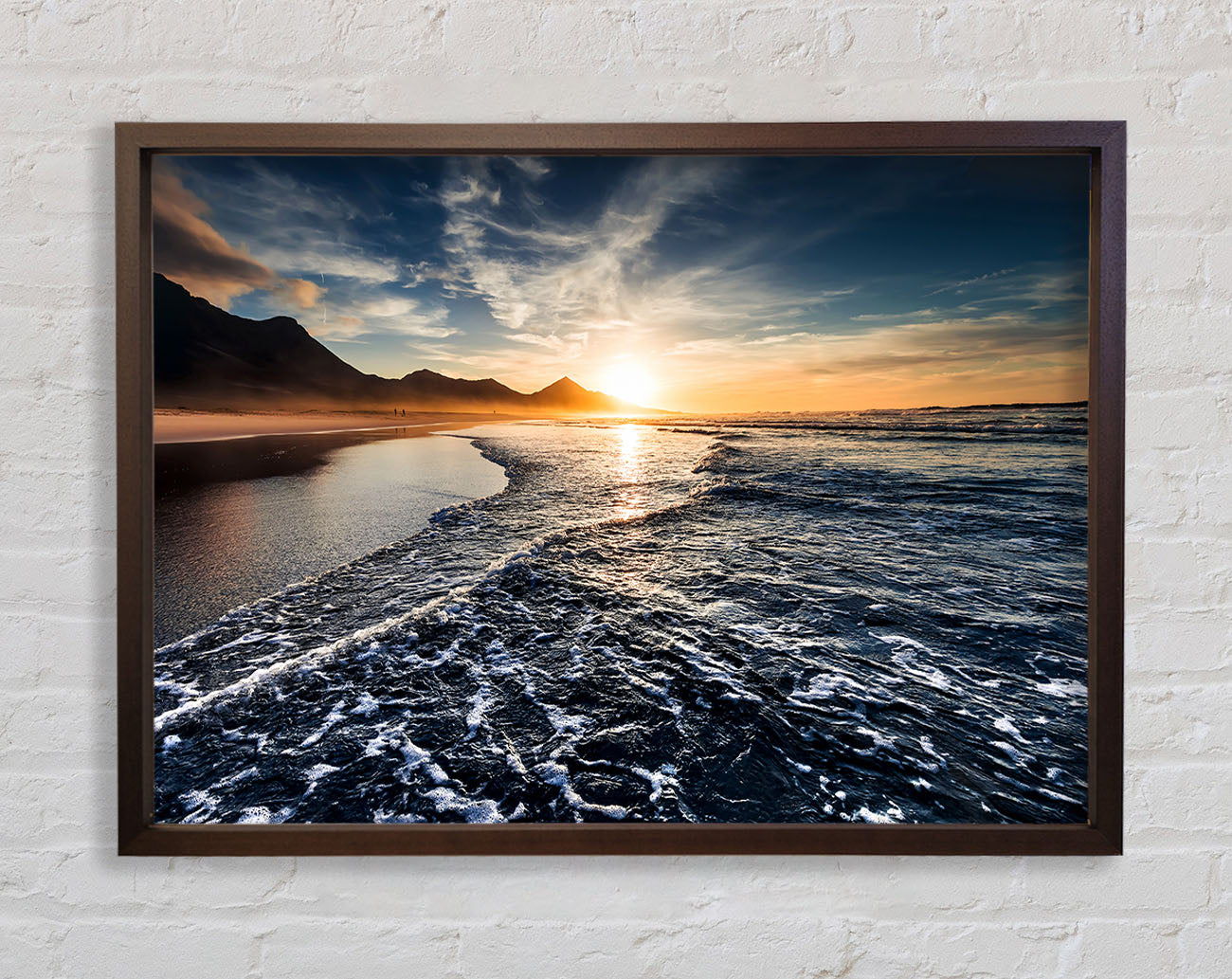 Cliffs Of The Ocean Sun Framed Wall Art