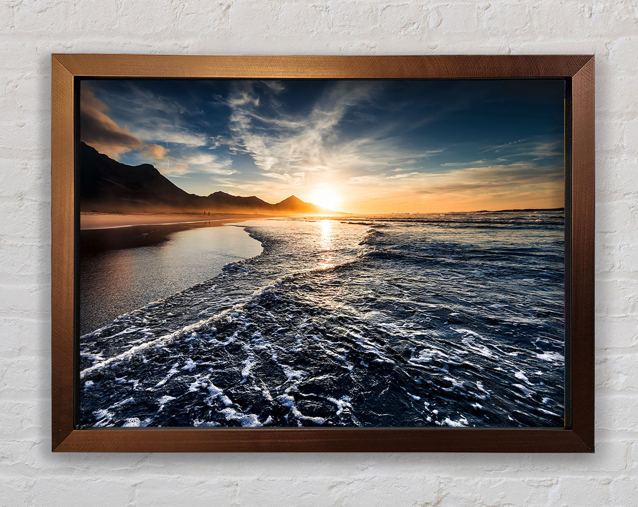 Cliffs Of The Ocean Sun Framed Wall Art
