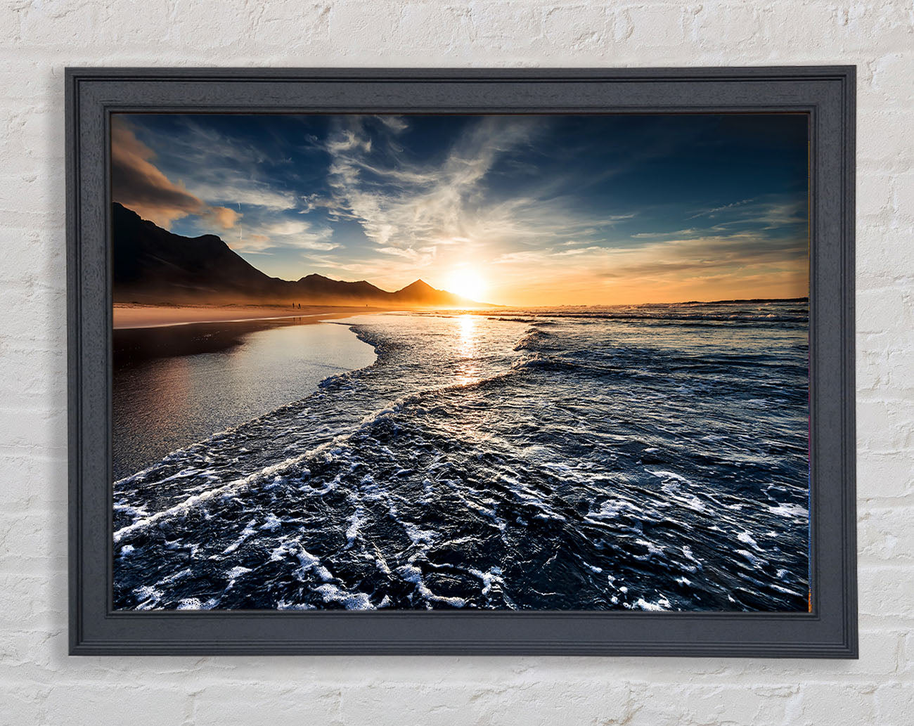 Cliffs Of The Ocean Sun Framed Wall Art