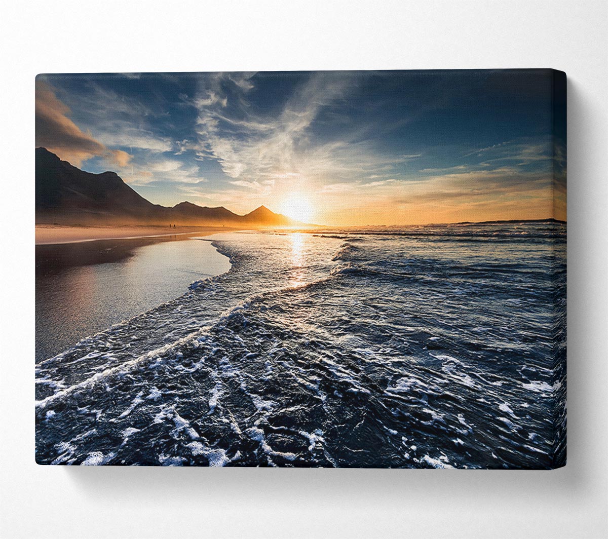Cliffs Of The Ocean Sun Canvas Wall Art
