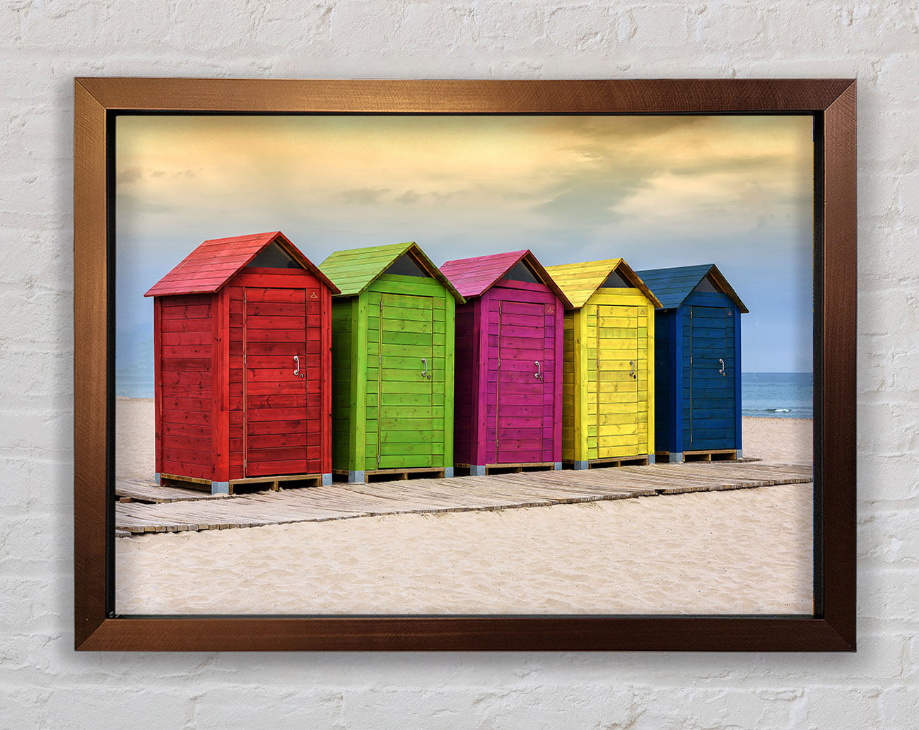 Beach Hut Boardwalk Framed Wall Art