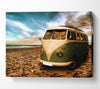 VW Camper Van Green Canvas Wall Art