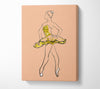 Golden White Ballerina Canvas Wall Art