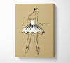 Beige White Ballerina 2 Canvas Wall Art